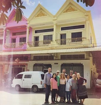 The first YWAM Poipet team standing in front of their building in 2016